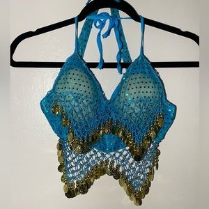 2 Piece Blue beaded and sequins set